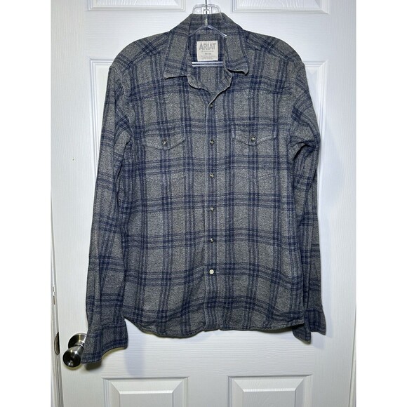 ARIAT Men’s Retro Fit Pearl Snap Button Up Shirt Size Medium - Picture 1 of 7